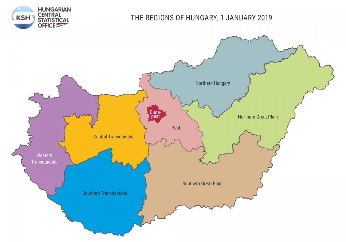 Mappa delle aree dell'Ungheria